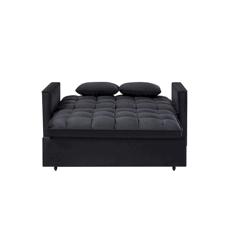 Convertible Futon Sofa Bed,Adjustable Backrest,Armrest Holders