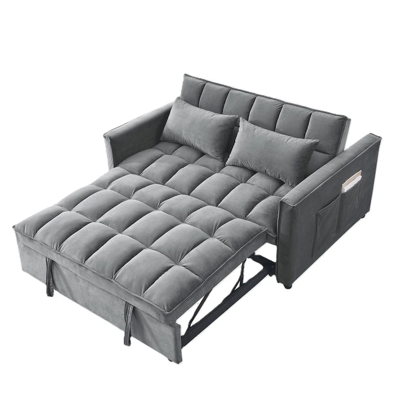 Convertible Futon Sofa Bed,Adjustable Backrest,Armrest Holders