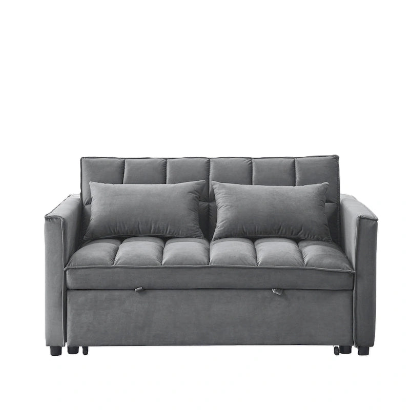 Convertible Futon Sofa Bed,Adjustable Backrest,Armrest Holders