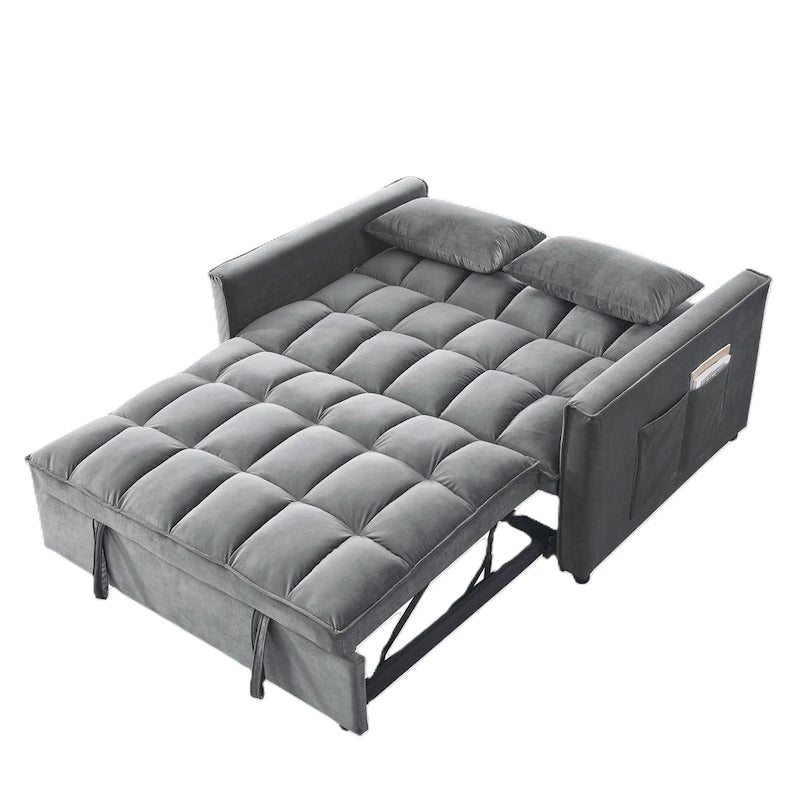 Convertible Futon Sofa Bed,Adjustable Backrest,Armrest Holders