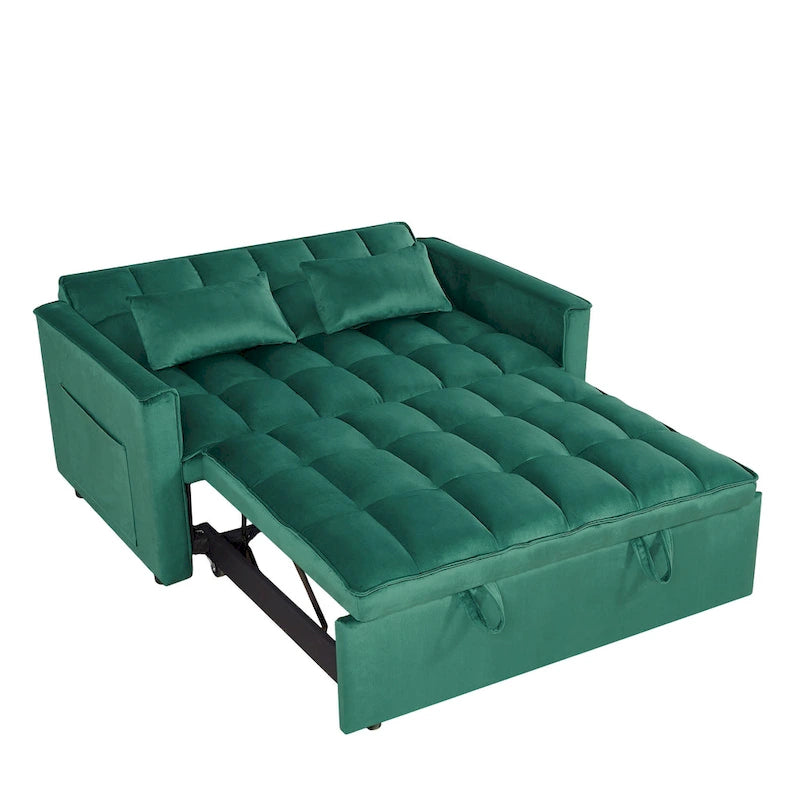 Convertible Futon Sofa Bed,Adjustable Backrest,Armrest Holders