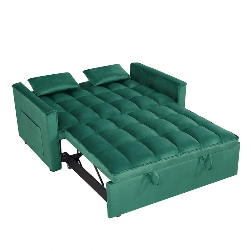 Convertible Futon Sofa Bed,Adjustable Backrest,Armrest Holders