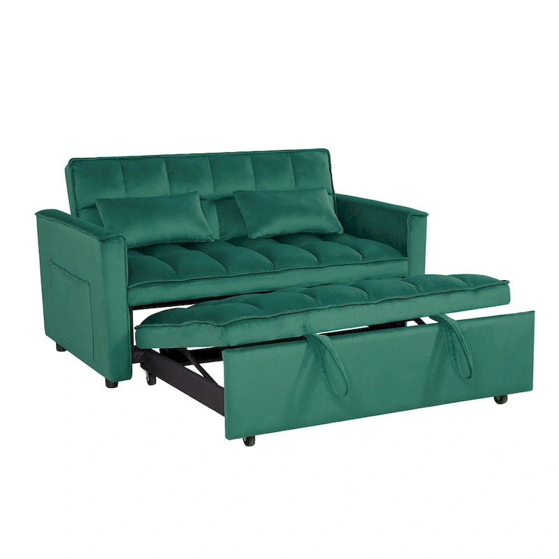 Convertible Futon Sofa Bed,Adjustable Backrest,Armrest Holders