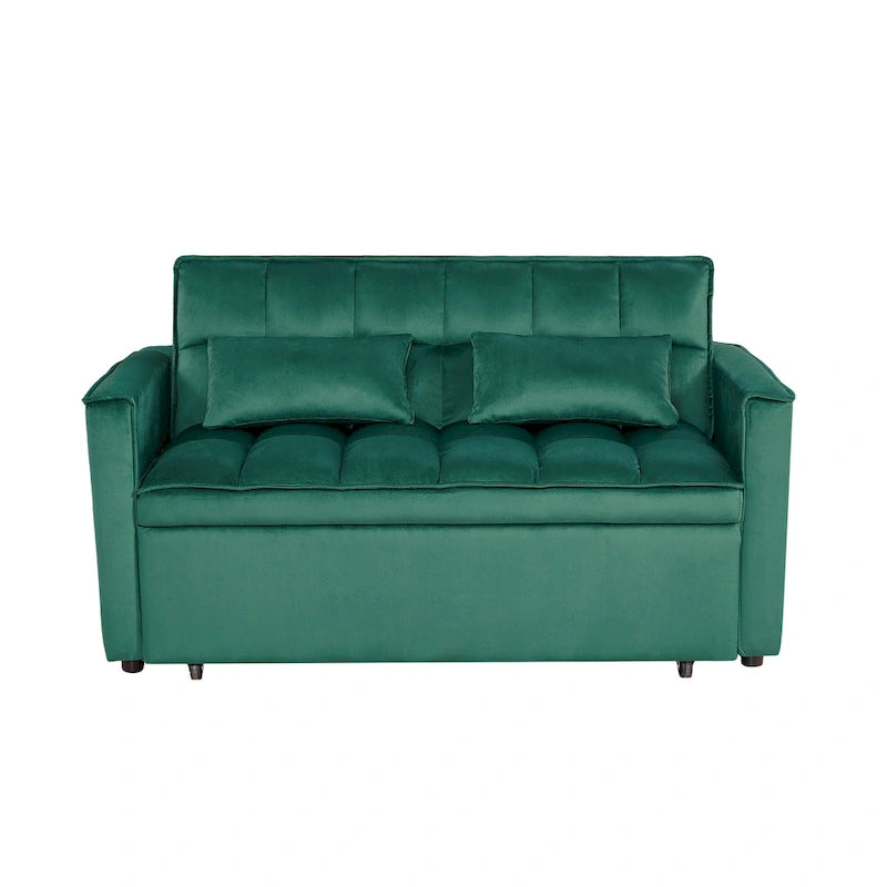Convertible Futon Sofa Bed,Adjustable Backrest,Armrest Holders
