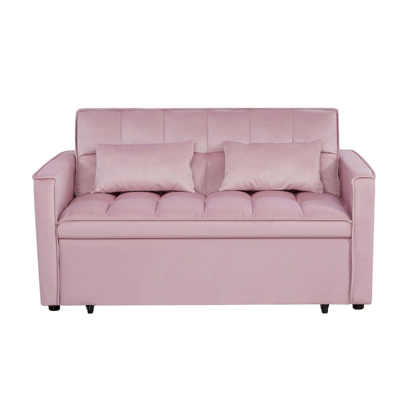 Convertible Futon Sofa Bed,Adjustable Backrest,Armrest Holders