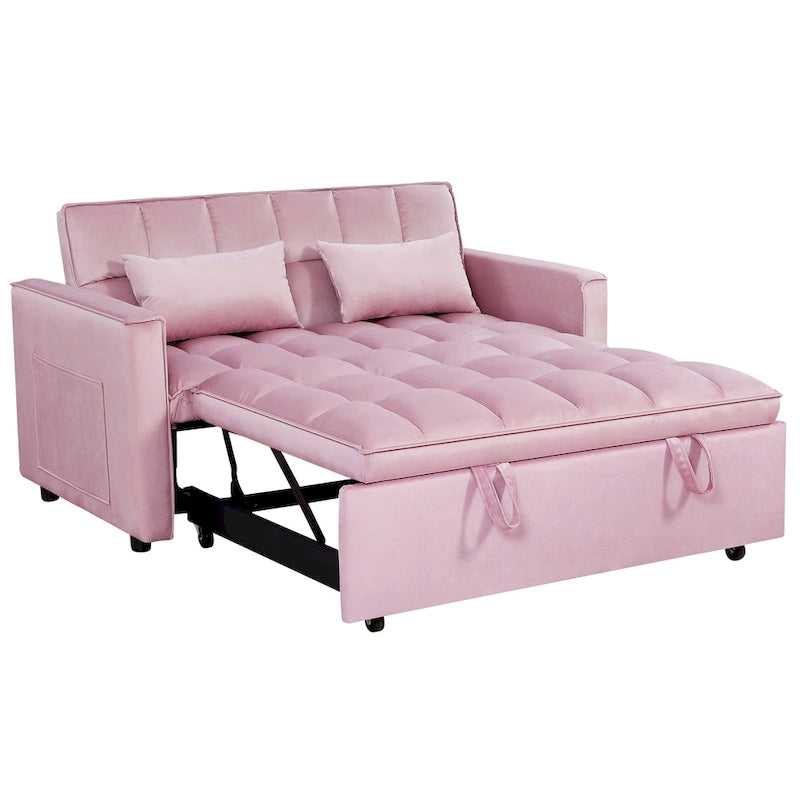 Convertible Futon Sofa Bed,Adjustable Backrest,Armrest Holders