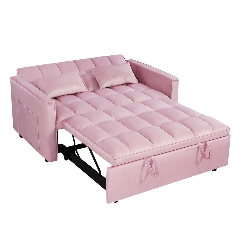 Convertible Futon Sofa Bed,Adjustable Backrest,Armrest Holders