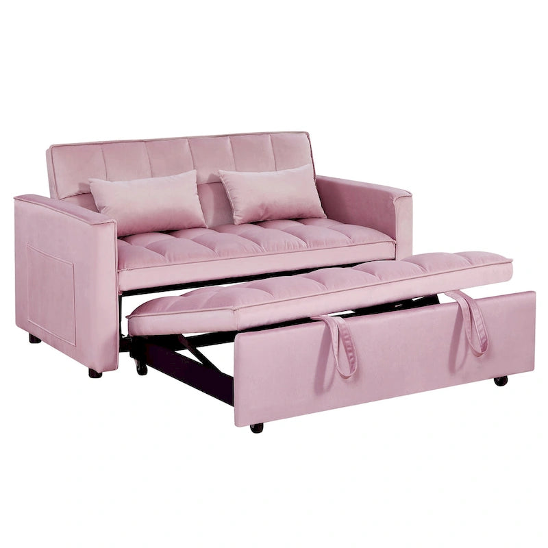 Convertible Futon Sofa Bed,Adjustable Backrest,Armrest Holders