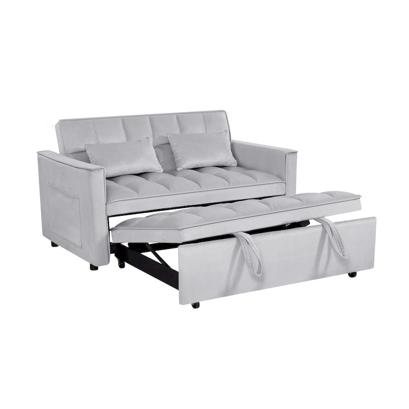 Convertible Futon Sofa Bed,Adjustable Backrest,Armrest Holders