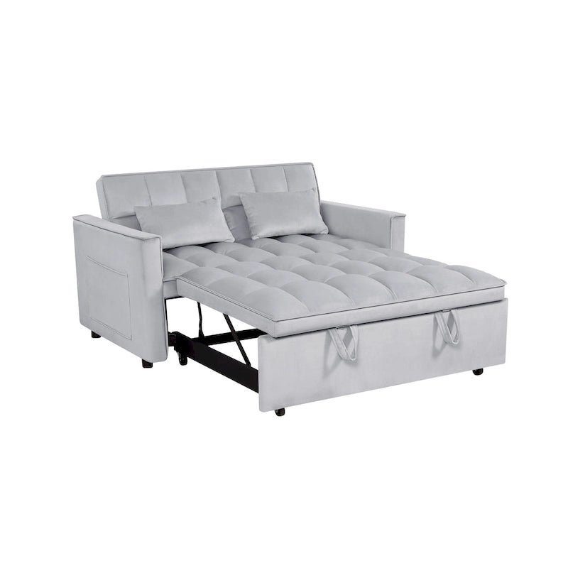 Convertible Futon Sofa Bed,Adjustable Backrest,Armrest Holders