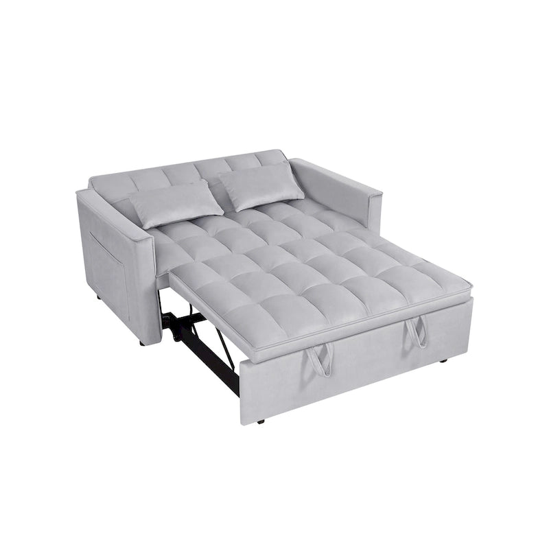 Convertible Futon Sofa Bed,Adjustable Backrest,Armrest Holders