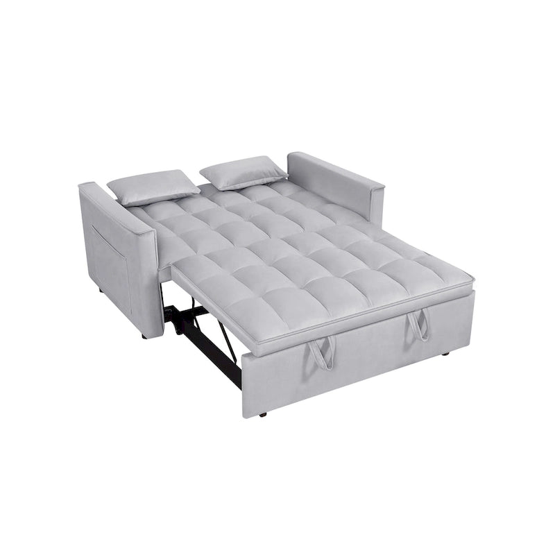 Convertible Futon Sofa Bed,Adjustable Backrest,Armrest Holders