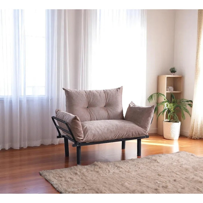 Metal Frame Loveseat With Removable Cushions