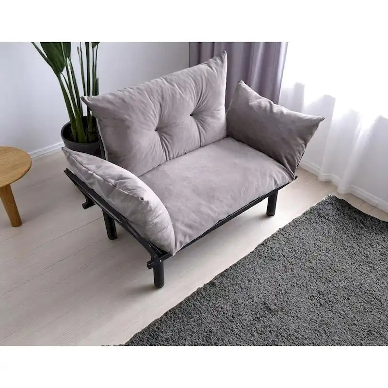 Metal Frame Loveseat With Removable Cushions