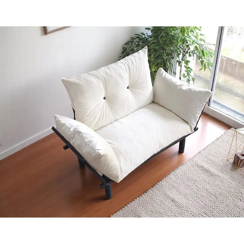 Metal Frame Loveseat With Removable Cushions