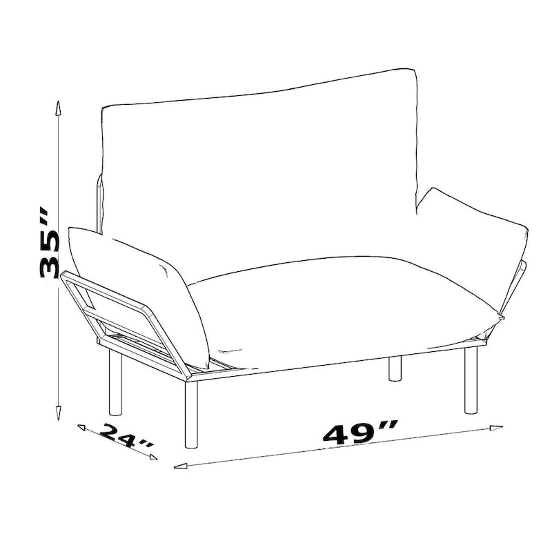 Metal Frame Loveseat With Removable Cushions