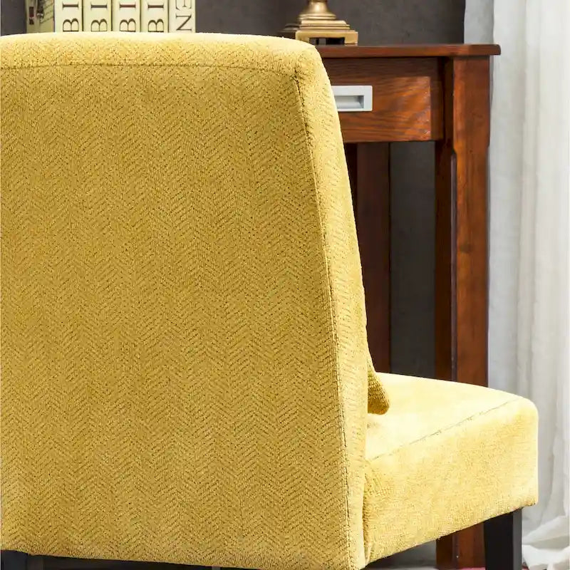 31.75 High Back Polyester Upholstered Accent Chair with Pillow and Tapered Legs