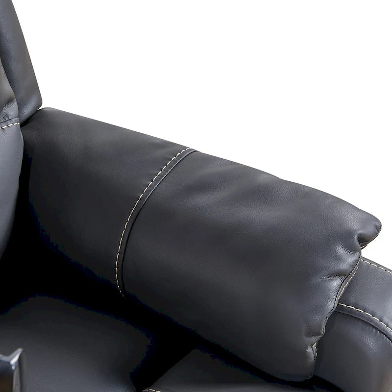 Black Power Recliner Chair, with Massage, Heating, USB Ports, Phone Holder, and Side Pockets, Adjustable Recline up to 139