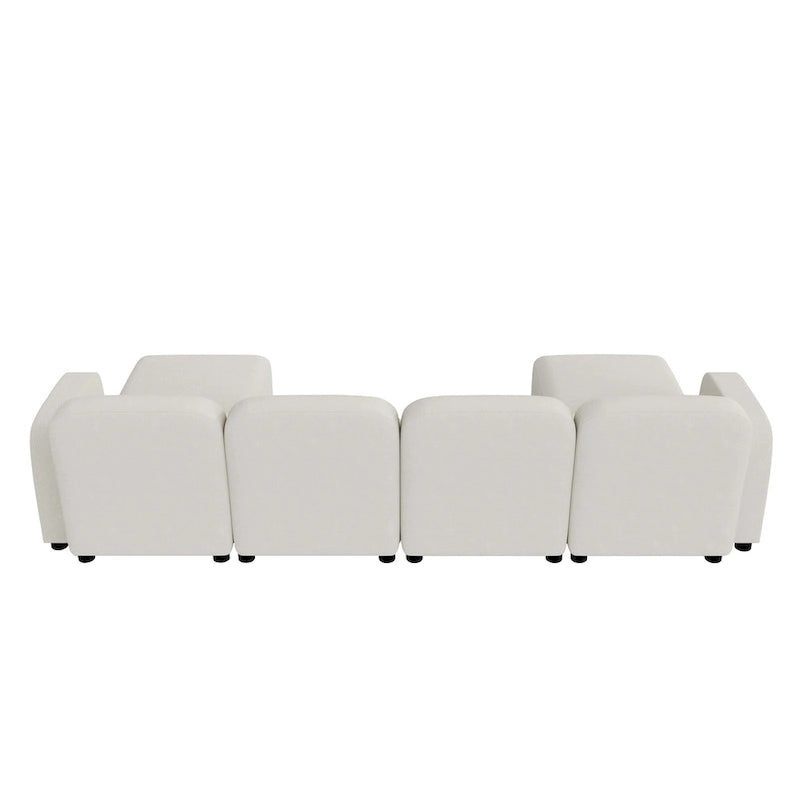 116 ular U-Shaped Velvet 6-Seat Sectional Sofa with Two Ottomans, Reversible Design for Customizable Living Space