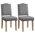 2PCS Dining Chairs Upholstered Kitchen Chairs with Nailhead Trim - 18 L 22.5 W 36.5 H