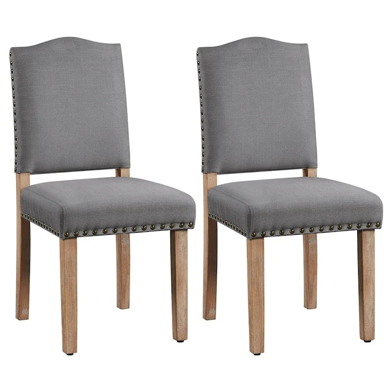 2PCS Dining Chairs Upholstered Kitchen Chairs with Nailhead Trim - 18 L 22.5 W 36.5 H