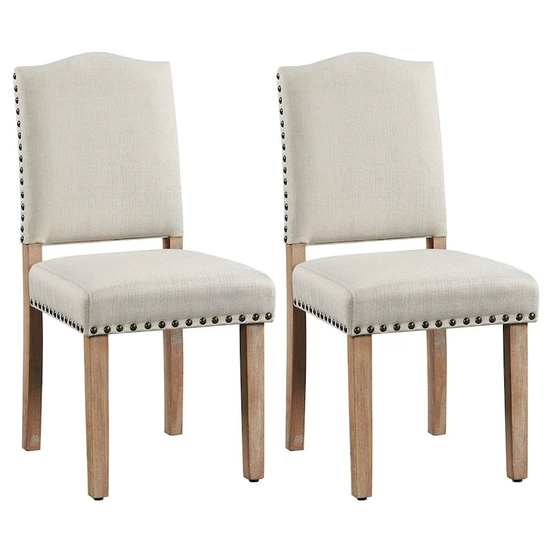 2PCS Dining Chairs Upholstered Kitchen Chairs with Nailhead Trim - 18 L 22.5 W 36.5 H