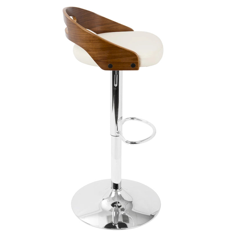 Adjustable Bar Stool with Oval Footrest (Set of 2)