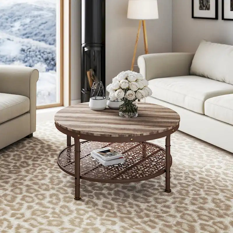36 inches Round Coffee Table With Storage - 36*36*18 inches