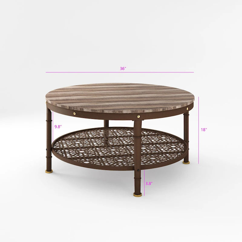 36 inches Round Coffee Table With Storage - 36*36*18 inches