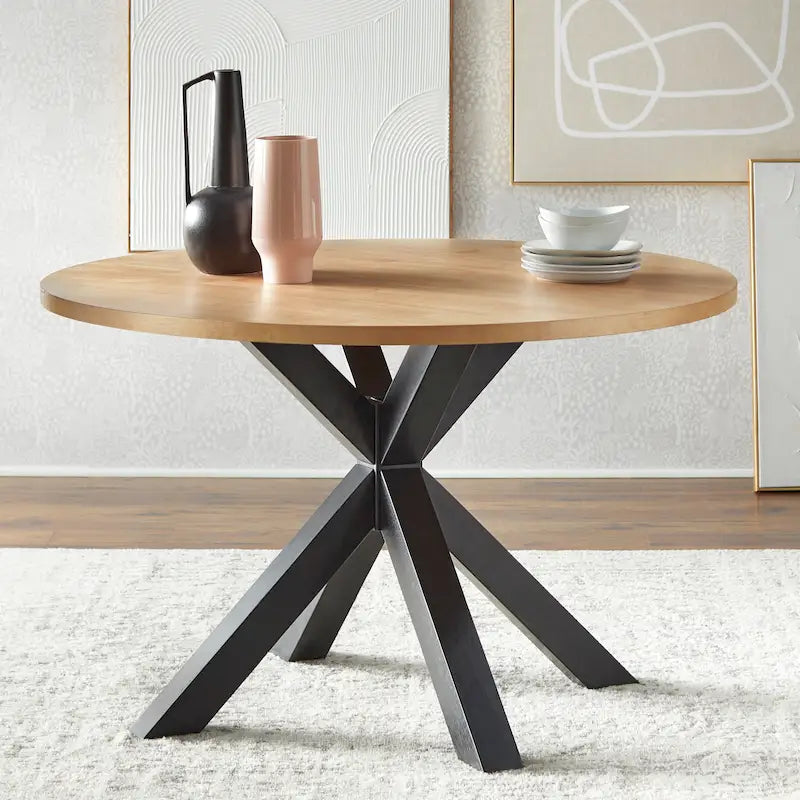 Cross Pedestal Dining Table