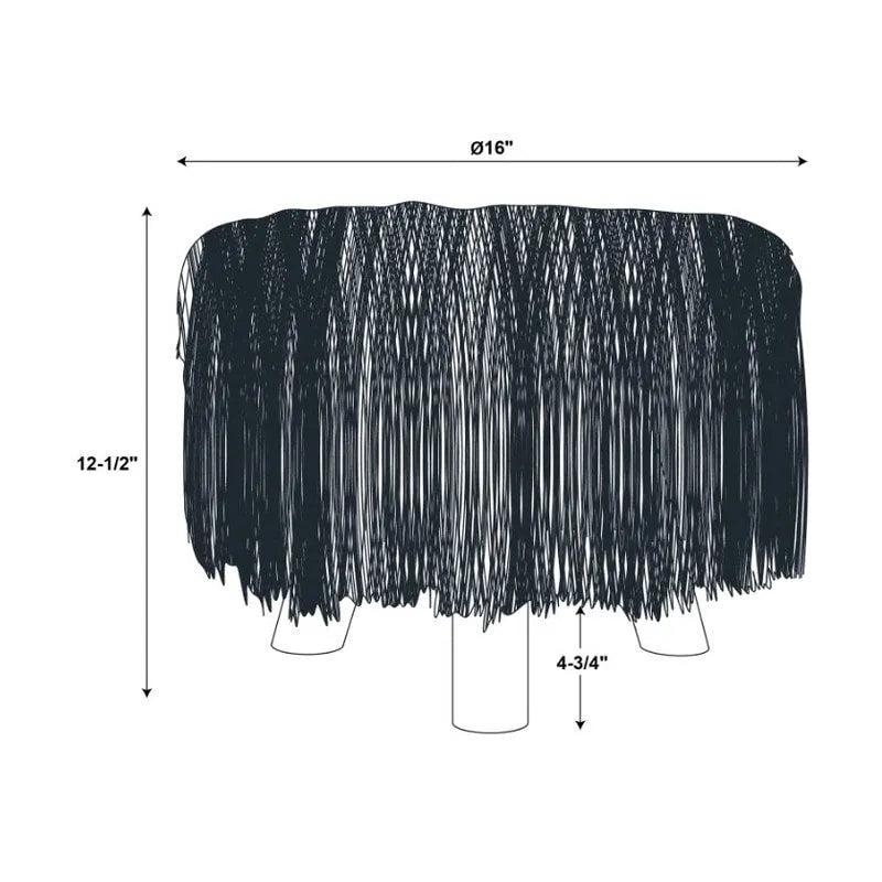 White long-haired faux fur footstool