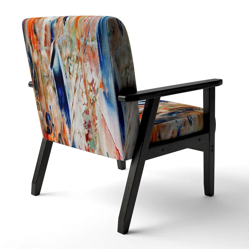 Colorful Abstract Painting Strokes II Upholstered ern Accent Chair and Arm Chair