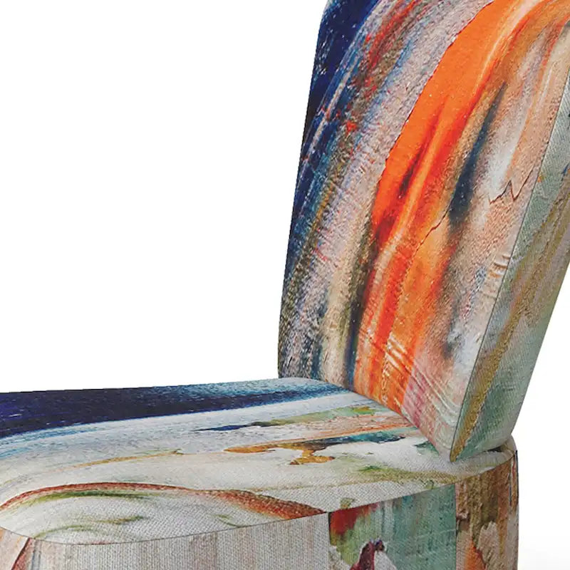Colorful Abstract Painting Strokes II Upholstered ern Accent Chair and Arm Chair