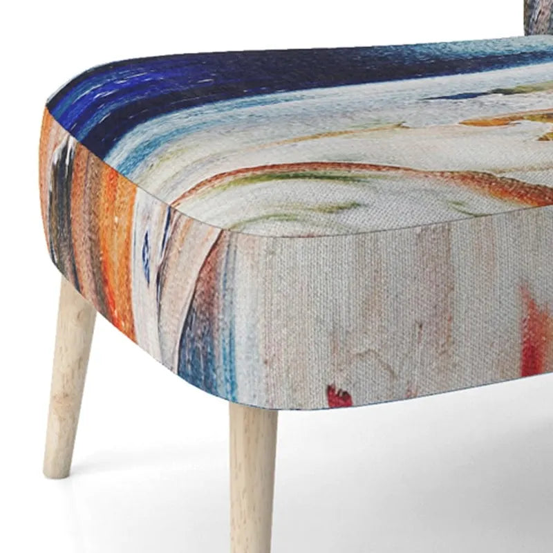 Colorful Abstract Painting Strokes II Upholstered ern Accent Chair and Arm Chair