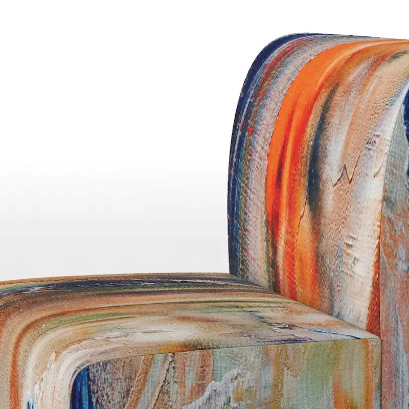Colorful Abstract Painting Strokes II Upholstered ern Accent Chair and Arm Chair