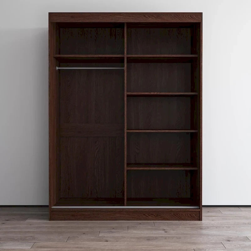 High Gloss 2-door ern Wardrobe with Mirror