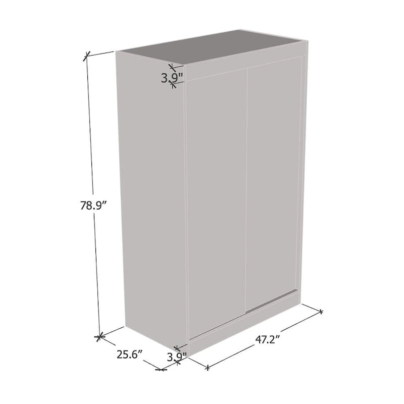 High Gloss 2-door ern Wardrobe with Mirror