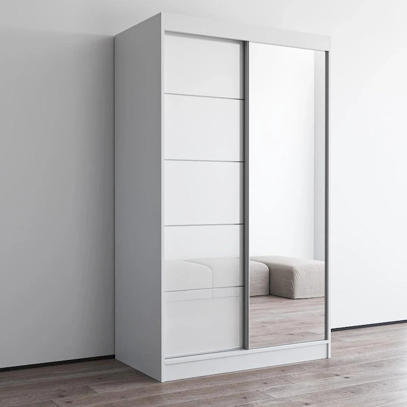 High Gloss 2-door ern Wardrobe with Mirror