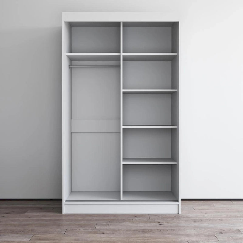 High Gloss 2-door ern Wardrobe with Mirror