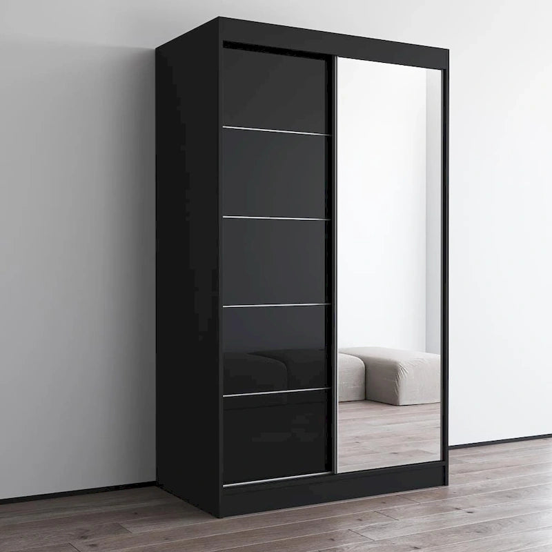 High Gloss 2-door ern Wardrobe with Mirror