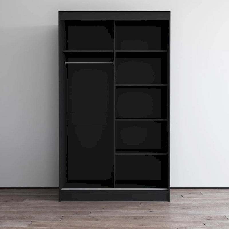 High Gloss 2-door ern Wardrobe with Mirror