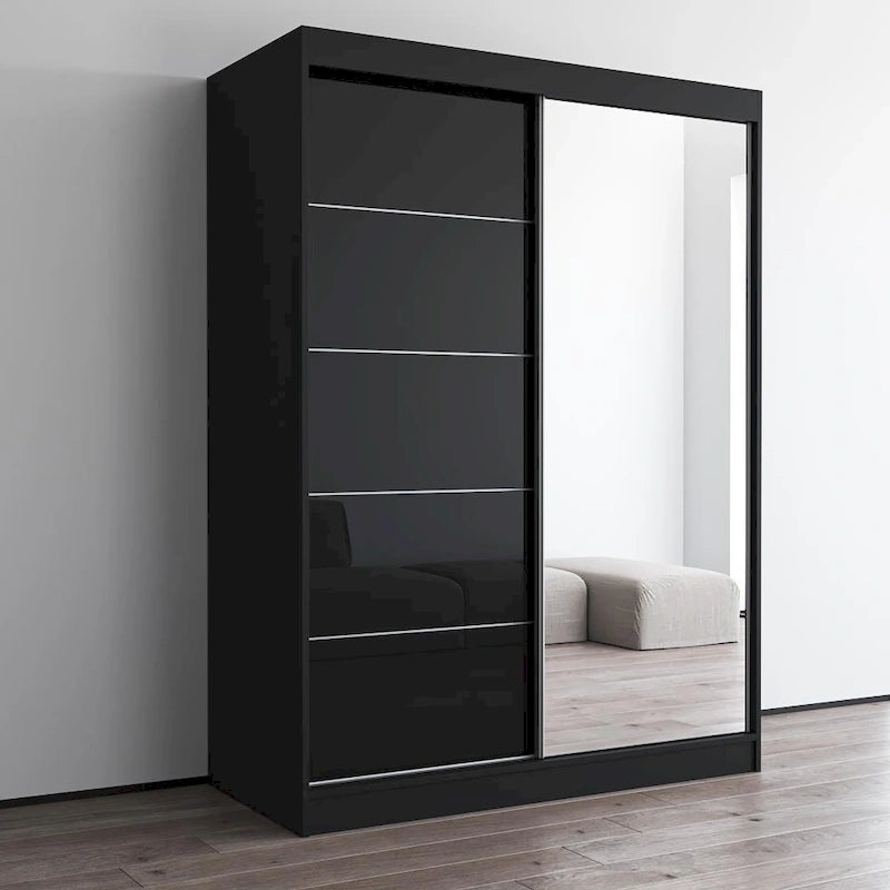High Gloss 2-door ern Wardrobe with Mirror