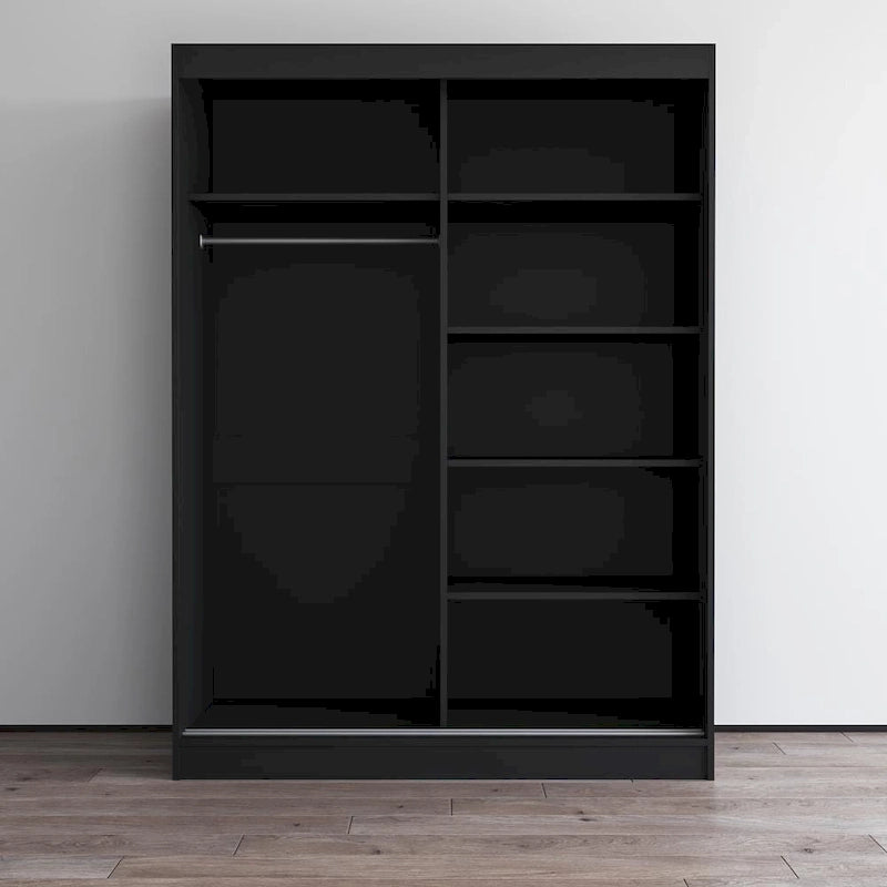 High Gloss 2-door ern Wardrobe with Mirror