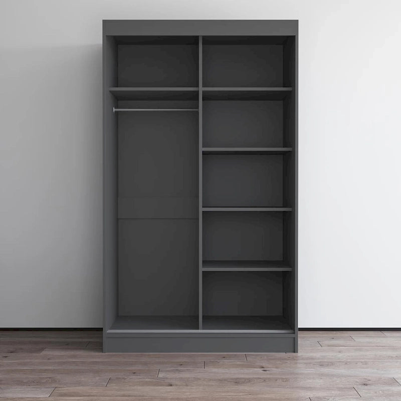 High Gloss 2-door ern Wardrobe with Mirror