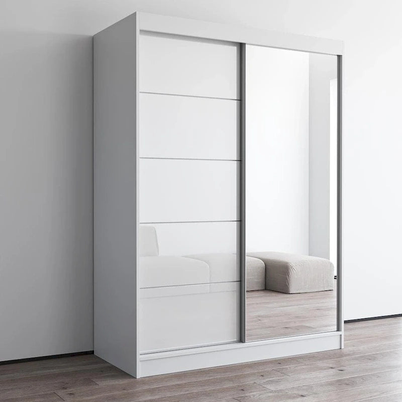 High Gloss 2-door ern Wardrobe with Mirror