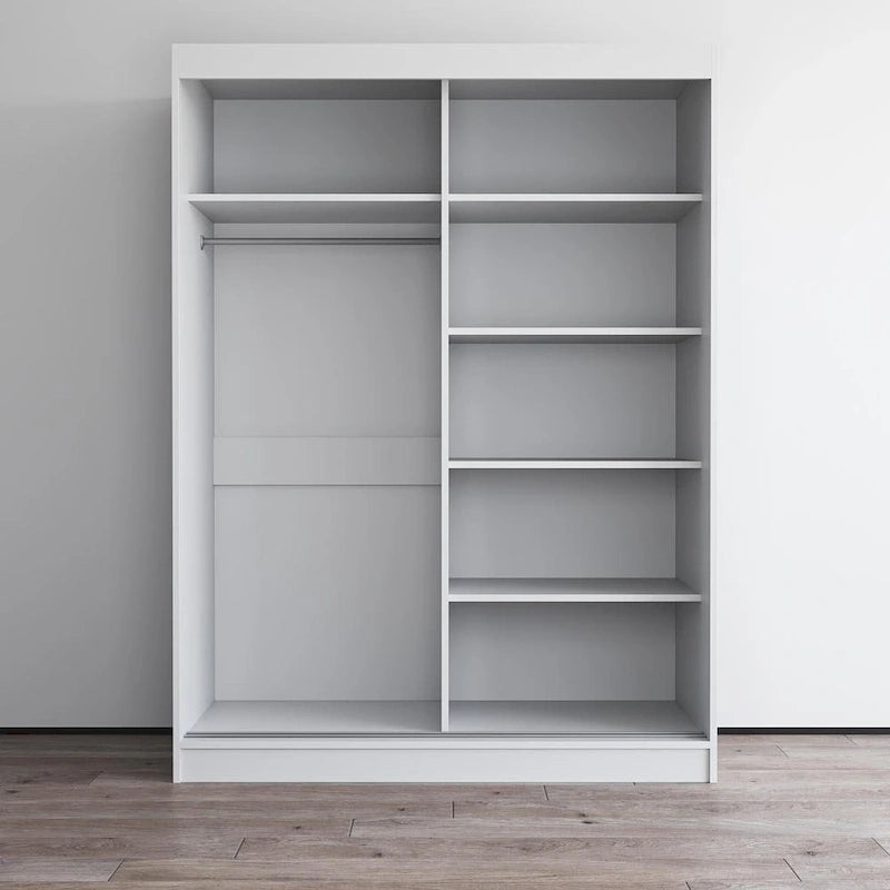 High Gloss 2-door ern Wardrobe with Mirror