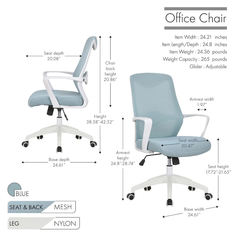 Office Chair, Mesh Back, Height Adjustable Seat