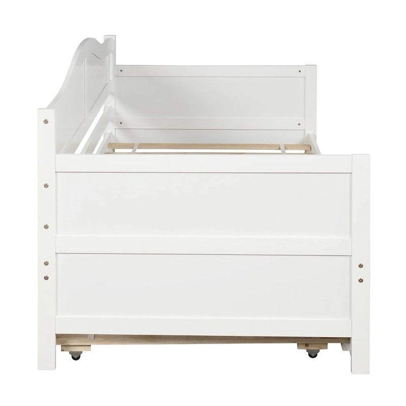 Twin Size Wooden Daybed with Trundle Bed