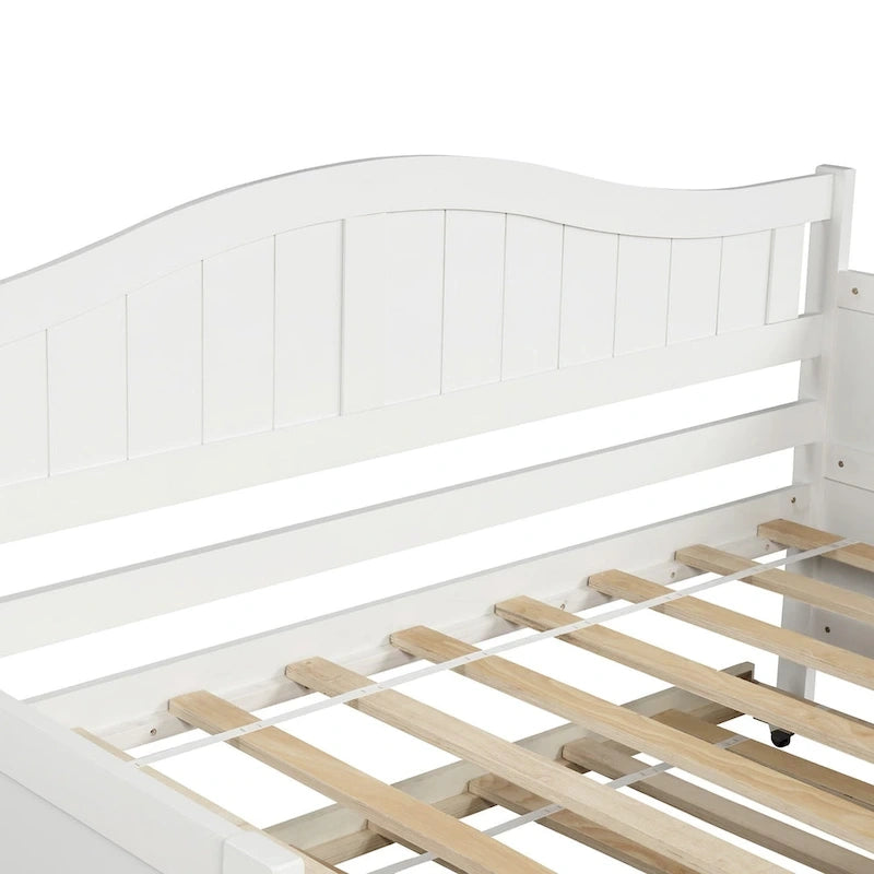 Twin Size Wooden Daybed with Trundle Bed