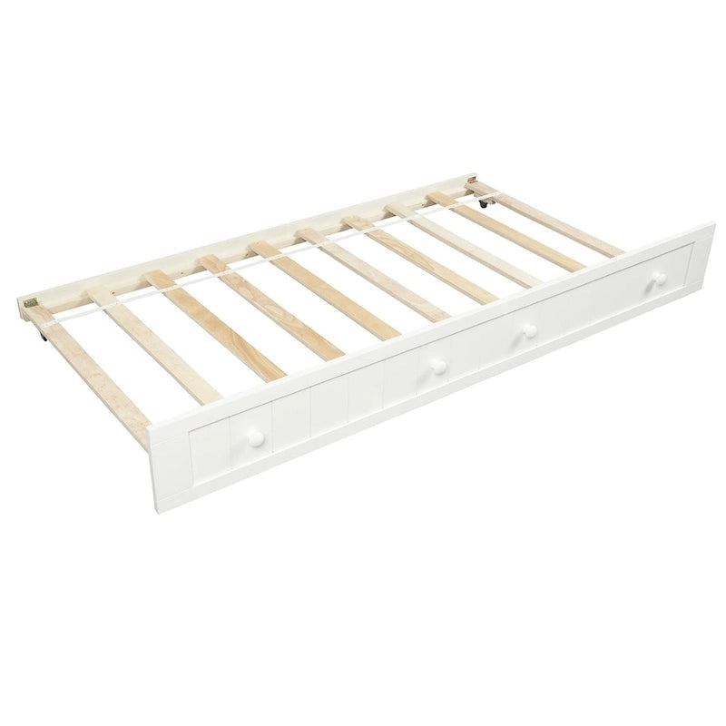 Twin Size Wooden Daybed with Trundle Bed